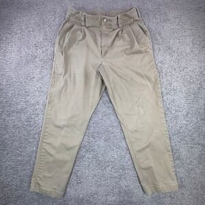 Duluth Trading Co Ballroom Flex Tan Pleated Relaxed Fit Mens Pants 32x30 SEE PIC